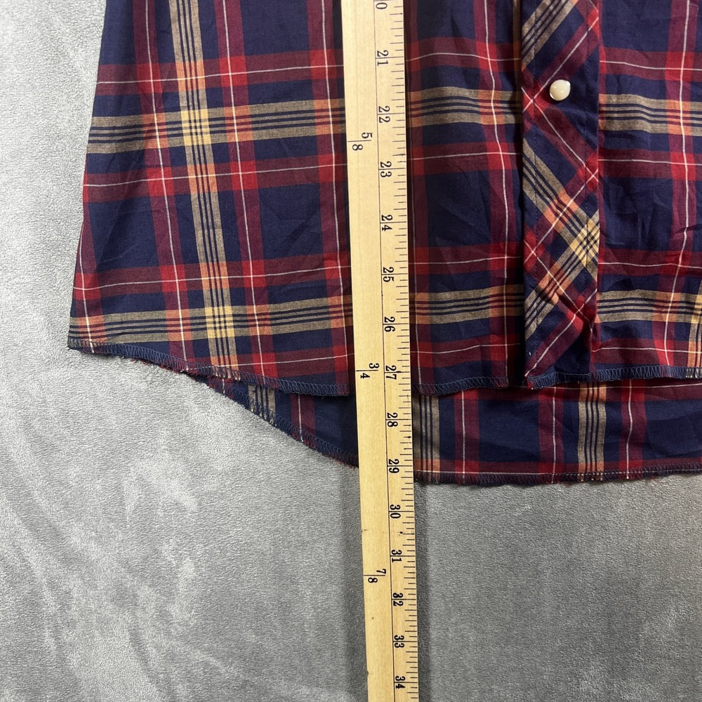 Vintage Wrangler Mens Size M Plaid Long Sleeve Pearl‎ Snap Button Western Shirt - Picture 11 of 12